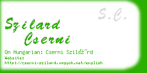 szilard cserni business card